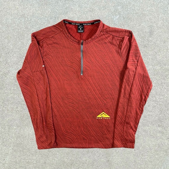 Nike Other - Nike Trail Pullover Mens Large‎ Dri-Fit Element 1/2 Zip Running Top Red